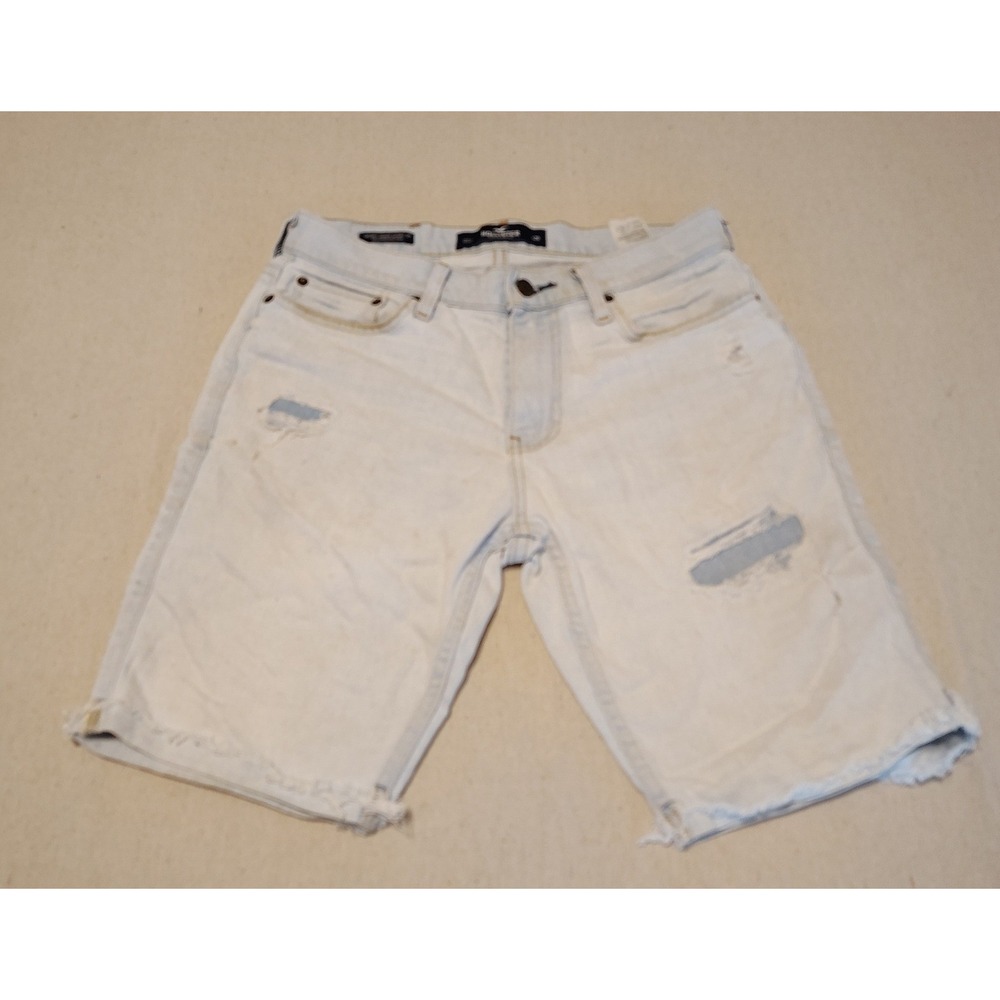 Hollister Epic Flex Skinny Denim Shorts Light Wash Distressed Mens 29 9 Inseam